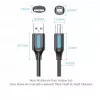 USB 2.0 A (vyriškas) į B (vyriškas) laidas Vention COQBJ, 0,5 m, juodas, PVC apvalkalas, 2 A, 0,48 Gbit/s