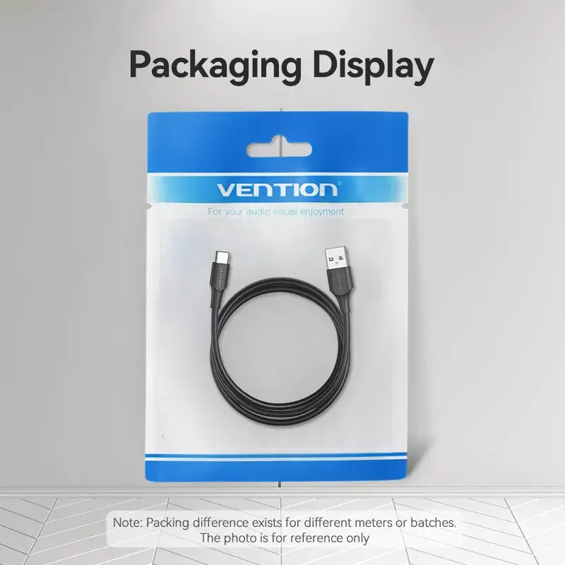 Vention USB 2.0 A Kištukas į C Kištuką 3A Laidas 0.25 m Juodas