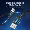 USB A į A laidas Vention CONBD 0,5 m, USB 3.2 Gen 1 (5 Gbit/s), juodas