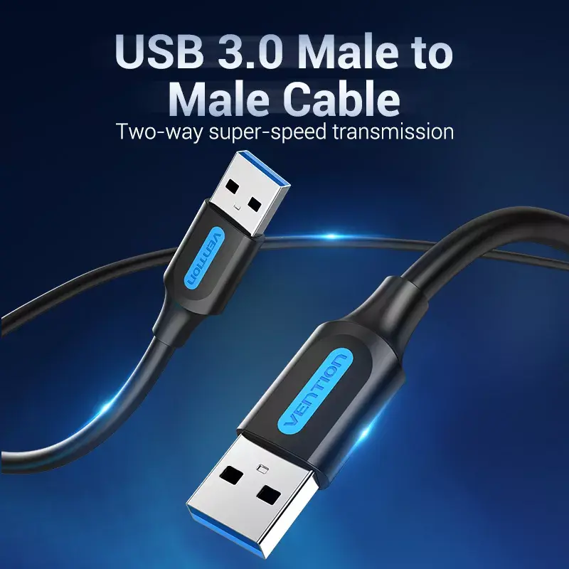 USB A į A laidas Vention CONBD 0,5 m, USB 3.2 Gen 1 (5 Gbit/s), juodas