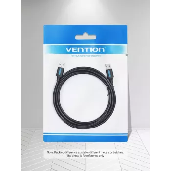 USB 3.0 A‑vyriškas į A‑vyrišką laidas 1,5 m — Vention, USB 3.2 Gen 1, juodas PVC