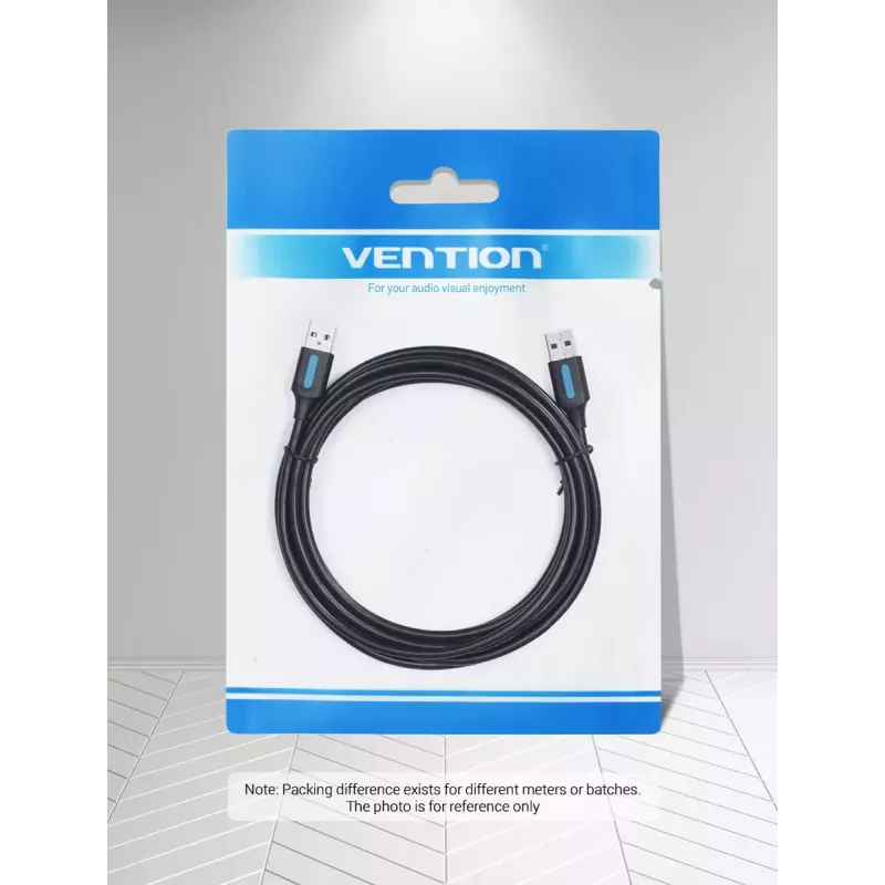 USB 3.0 A‑vyriškas į A‑vyrišką laidas 1,5 m — Vention, USB 3.2 Gen 1, juodas PVC