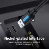 USB 3.0 A‑vyriškas į A‑vyrišką laidas 1,5 m — Vention, USB 3.2 Gen 1, juodas PVC