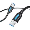 USB 3.0 A‑vyriškas į A‑vyrišką laidas 1,5 m — Vention, USB 3.2 Gen 1, juodas PVC