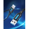 USB 3.0 A‑vyriškas į A‑vyrišką laidas 1,5 m — Vention, USB 3.2 Gen 1, juodas PVC