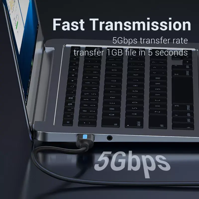 USB 3.0 A‑vyriškas į A‑vyrišką laidas 1,5 m — Vention, USB 3.2 Gen 1, juodas PVC