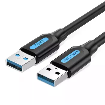 USB 3.0 A‑vyriškas į A‑vyrišką laidas 1,5 m — Vention, USB 3.2 Gen 1, juodas PVC