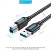 Vention USB 3.0 A į B laidas 3 m — USB 3.2 Gen 1 (5 Gbit/s), juodas, nikeliuotos jungtys