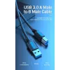 Vention USB 3.0 A į B laidas 3 m — USB 3.2 Gen 1 (5 Gbit/s), juodas, nikeliuotos jungtys