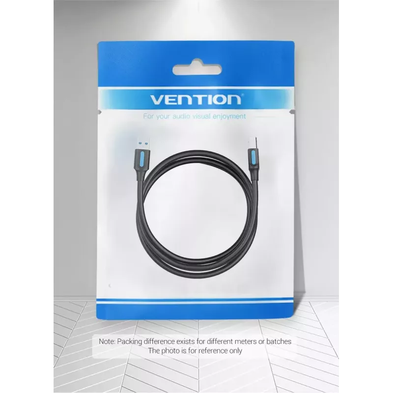 Vention USB 3.0 A į B laidas 3 m — USB 3.2 Gen 1 (5 Gbit/s), juodas, nikeliuotos jungtys