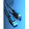 Vention USB 3.0 A į B laidas 3 m — USB 3.2 Gen 1 (5 Gbit/s), juodas, nikeliuotos jungtys