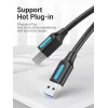 Vention USB 3.0 A į B laidas 3 m — USB 3.2 Gen 1 (5 Gbit/s), juodas, nikeliuotos jungtys