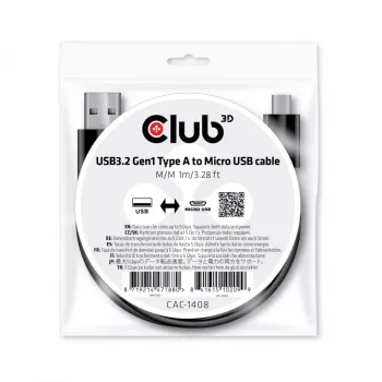 USB 3.2 Gen1 Type-A į Micro USB laidas M/M 1m CLUB3D CAC-1408