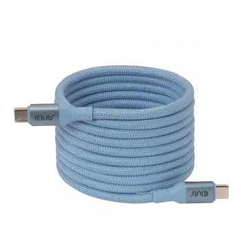 CLUB3D USB-C® Magnetinė Ritė 240W PD3.1 Mėlynas Laidas 2m / 6,56ft Greitas Įkrovimas