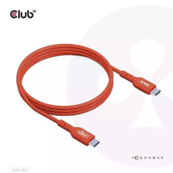CLUB3D USB2 Type-C abipusis USB-IF sertifikuotas kabelis, duomenys 480 Mb, PD 240W (48V/5A) EPR M/M 4m / 13.13ft