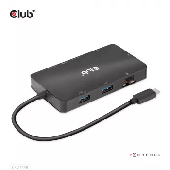CLUB3D CSV-1598 USB Gen2 Type-C į Dual DisplayPort 4k60Hz 7-in-1 HUB