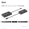 CLUB3D CSV-1598 USB Gen2 Type-C į Dual DisplayPort 4k60Hz 7-in-1 HUB
