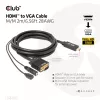 CLUB3D HDMI į VGA laidas M/M 2m / 6,56 pėdos 28AWG