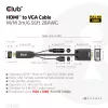 CLUB3D HDMI į VGA laidas M/M 2m / 6,56 pėdos 28AWG