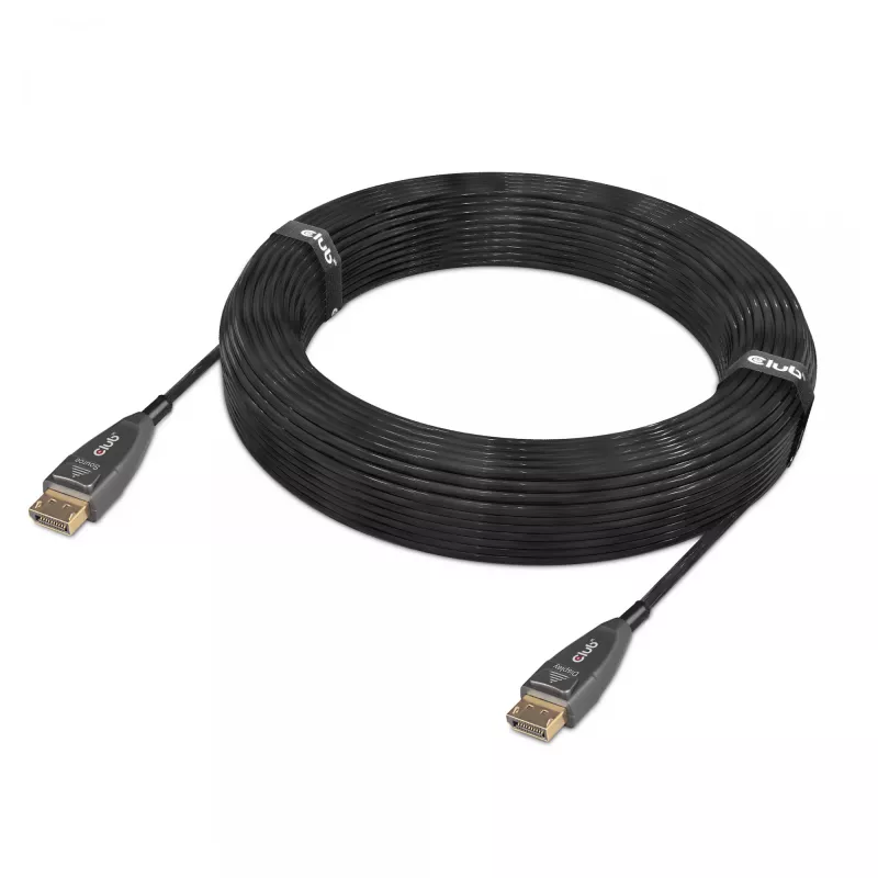 CLUB3D DisplayPort 1.4 aktyvus optinis kabelis, vienakryptis, 4K120Hz 8K60Hz, M/M, 20 m