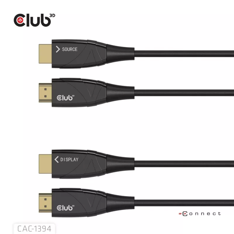 CLUB3D CAC-1394 itin didelės spartos AOC laidas 4K120Hz/8K60Hz vienakryptis M/M 100m