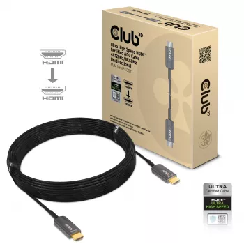 CLUB3D Ultra High Speed HDMI™ sertifikuotas AOC laidas 4K120Hz/8K60Hz vienakryptis M/M 10m