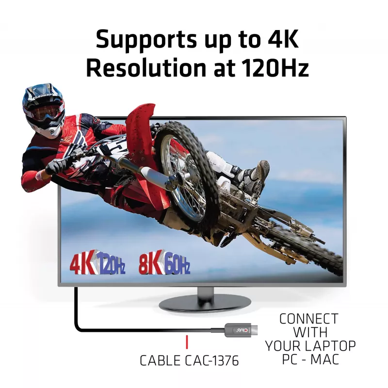 CLUB3D Ultra High Speed HDMI™ sertifikuotas AOC laidas 4K120Hz/8K60Hz vienakryptis M/M 10m
