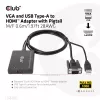 CLUB3D VGA ir USB Type-A į HDMI adapteris su pigtail kabeliu 0,6 m 28AWG