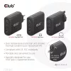 CLUB3D CAC-1912 kelioninis įkroviklis 100W GaN technologija, 2x USB-A ir 2x USB-C, Power Delivery 3.0