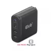 CLUB3D CAC-1912 kelioninis įkroviklis 100W GaN technologija, 2x USB-A ir 2x USB-C, Power Delivery 3.0
