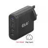 CLUB3D CAC-1912 kelioninis įkroviklis 100W GaN technologija, 2x USB-A ir 2x USB-C, Power Delivery 3.0