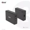 CLUB3D kelioninis įkroviklis 132W GAN technologija, keturi USB Type-A ir -C prievadai, Power Delivery (PD) 3.0 palaikymas