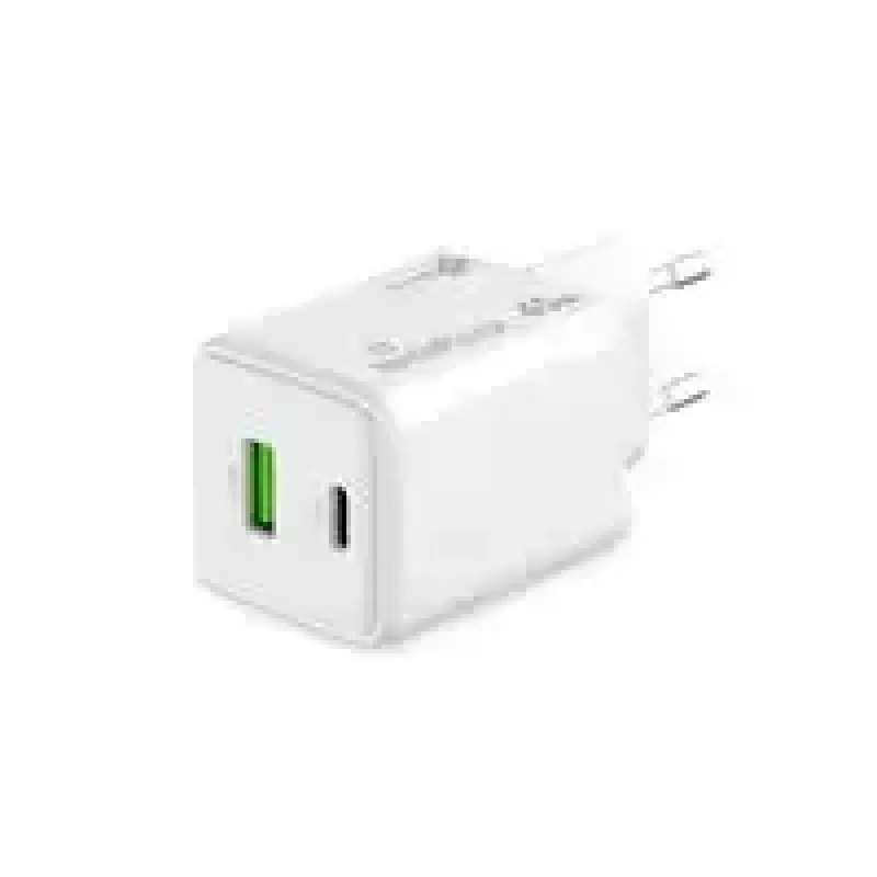 MediaRange MRMA113-2 USB-C 45W AC sieninis įkroviklis išmaniesiems telefonams ir planšetėms, baltas, įėjimas 100–240V