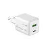 MediaRange MRMA113-2 USB-C 45W AC sieninis įkroviklis išmaniesiems telefonams ir planšetėms, baltas, įėjimas 100–240V
