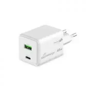 MediaRange MRMA113-2 USB-C 45W AC sieninis įkroviklis išmaniesiems telefonams ir planšetėms, baltas, įėjimas 100–240V