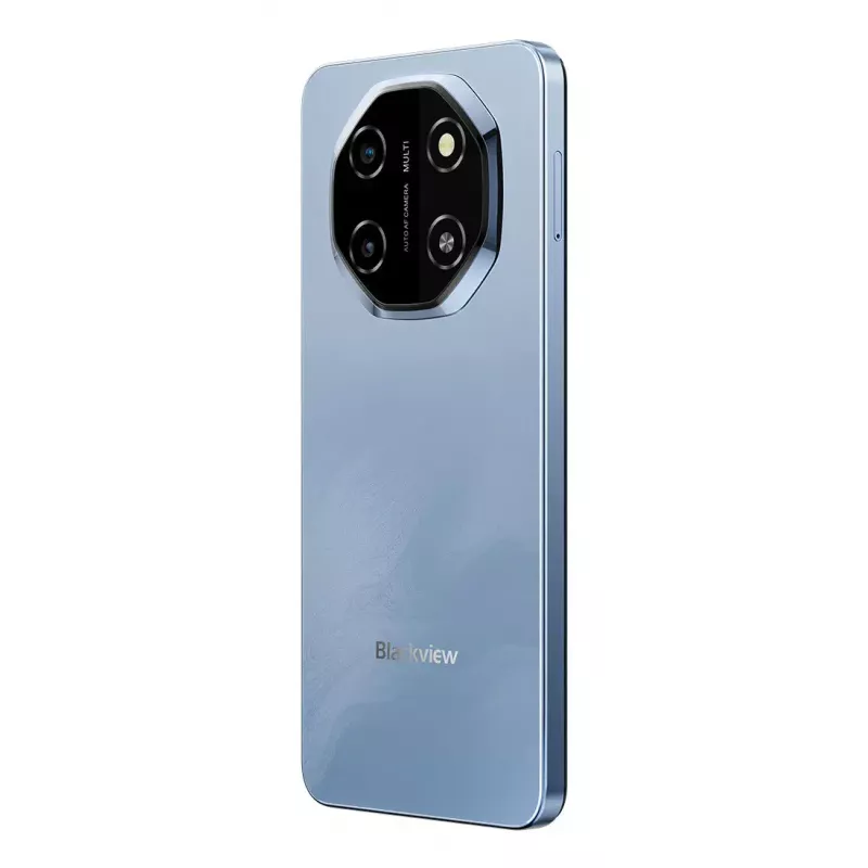 Išmanusis telefonas BLACKVIEW SHARK 6 – 6.88 colio (17,5 cm), Unisoc T8100 2 GHz, 4 GB RAM, 128 GB, 16 MP dviguba galinė kamera, 5000 mAh, Android 15, hibridinis Dual SIM, mėlyna