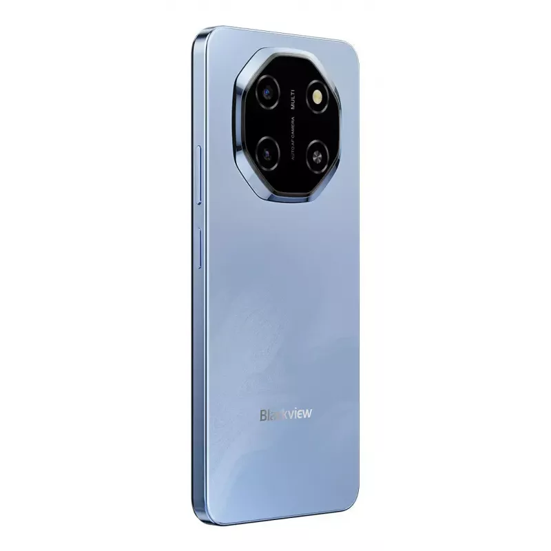 Išmanusis telefonas BLACKVIEW SHARK 6 – 6.88 colio (17,5 cm), Unisoc T8100 2 GHz, 4 GB RAM, 128 GB, 16 MP dviguba galinė kamera, 5000 mAh, Android 15, hibridinis Dual SIM, mėlyna
