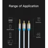 Garso laidas Vention 3,5 mm TRRS (kištukas) į 2×RCA (kištukai), 2 m, juodas
