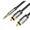 Garso laidas Vention 3,5 mm TRRS (kištukas) į 2×RCA (kištukai), 2 m, juodas