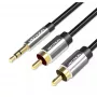 Garso laidas Vention 3,5 mm TRRS (kištukas) į 2×RCA (kištukai), 2 m, juodas