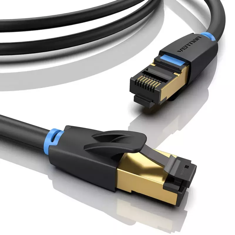 Vention Cat.8 SFTP Patch Laidas 0,5 m Juodas RJ-45 Auksuoti Kontaktai