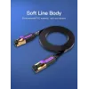 Vention Flat Cat.7 Patch Cable 3M juodas tinklo laidas