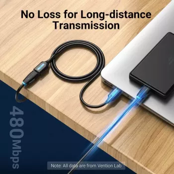 Vention USB 2.0 A vyriškas į A moterišką prailginimo kabelis 2 m juodas PVC
