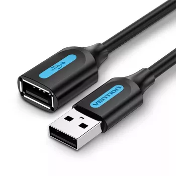 Vention USB 2.0 A vyriškas į A moterišką prailginimo kabelis 2 m juodas PVC