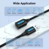Vention USB 2.0 A patinas į A moterišką ilginimo laidas 3 m juodas PVC