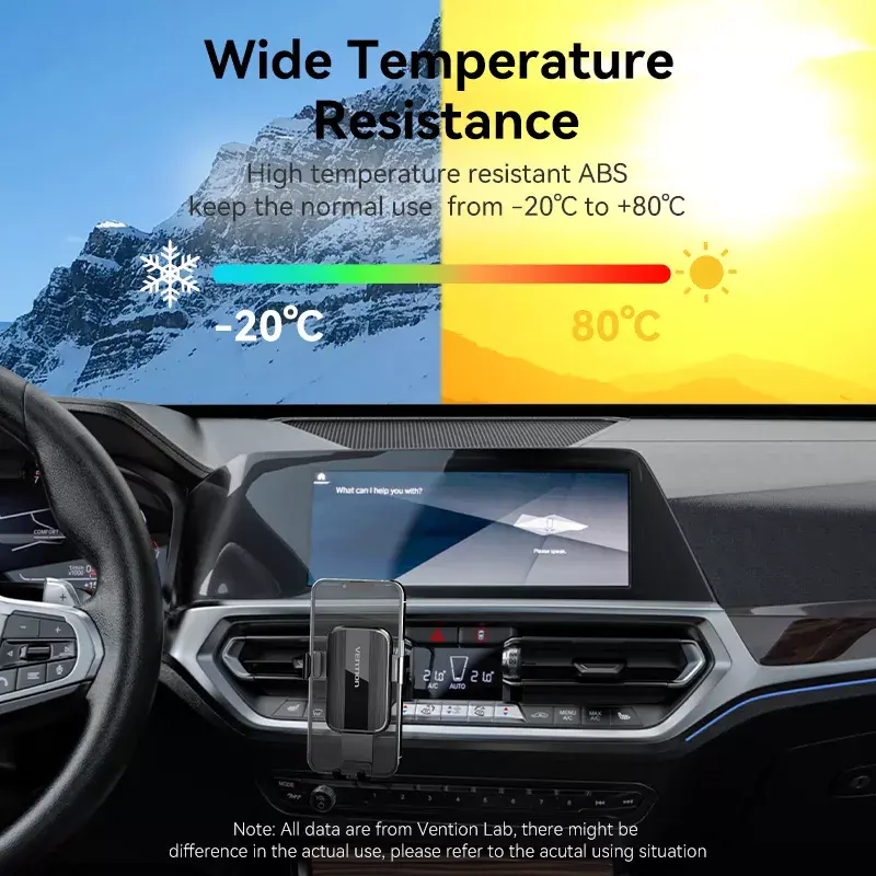 Vention KCTB0 automatiškai užsifiksuojantis telefono laikiklis automobiliui, juodas