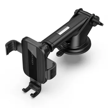 Automobilinis laikiklis telefonui Vention KCOB0 – automatinis užspaudimas, siurbtukas, juodas, 73 mm plotis, 117,6 mm aukštis