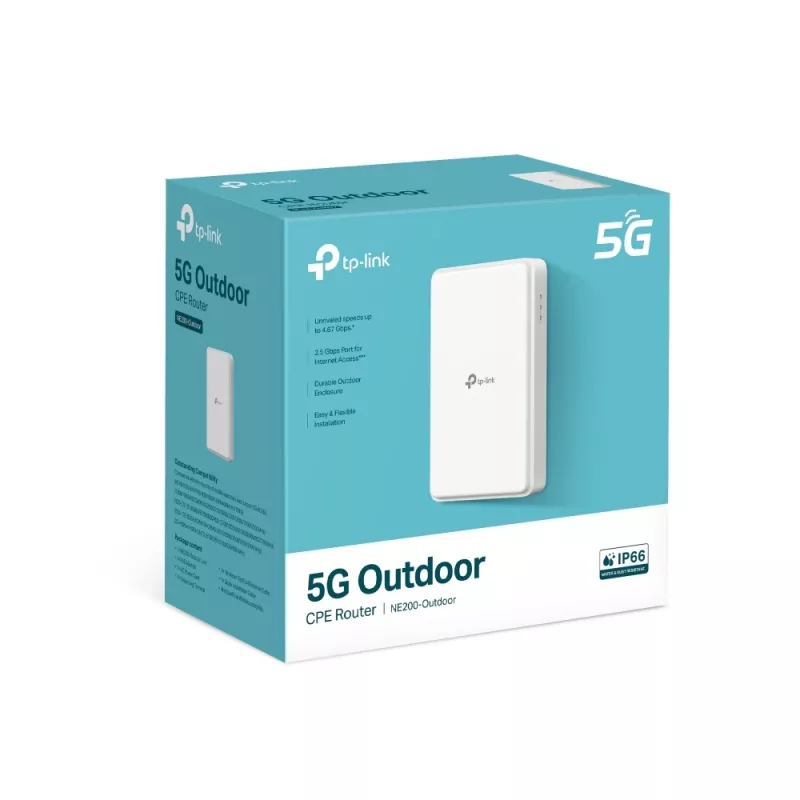 TP-Link 5G lauko maršrutizatorius su įmontuotu 5G modemu, 2.5 Gigabit Ethernet, baltas