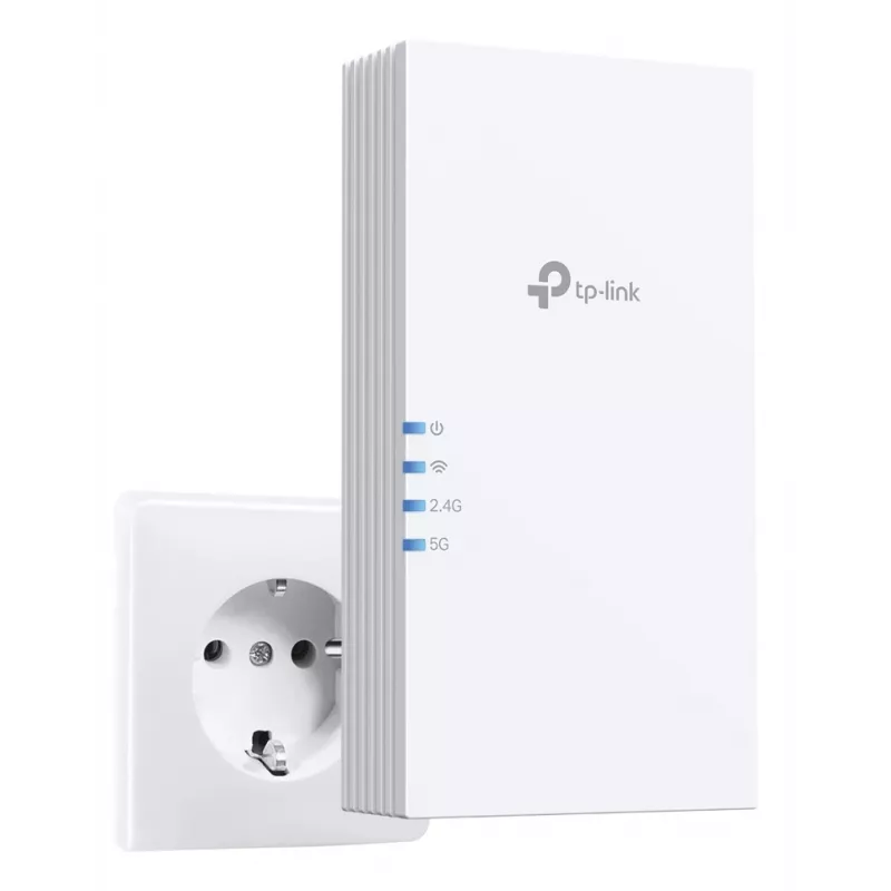 Wi-Fi 7 tinklo stiprintuvas TP-Link RE220BE – dviejų juostų 2,4/5 GHz, 802.11be, 2 išorinės antenos, 100–240 V