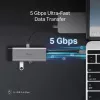 USB Type-C centrinis įrenginys TP-Link UH7021C — HDMI, USB 3.2 Gen1, USB 2.0, SD/microSD, 5000 Mbit/s, aliuminis juodas
